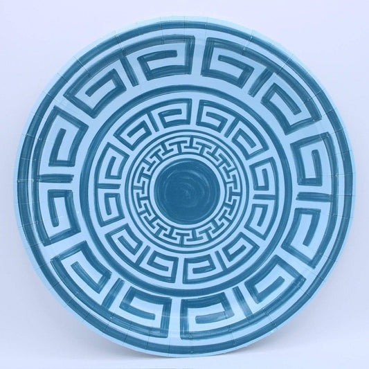 Santorini Key Pavilion Dinner Plates - 8 per pack in Navy & Sky