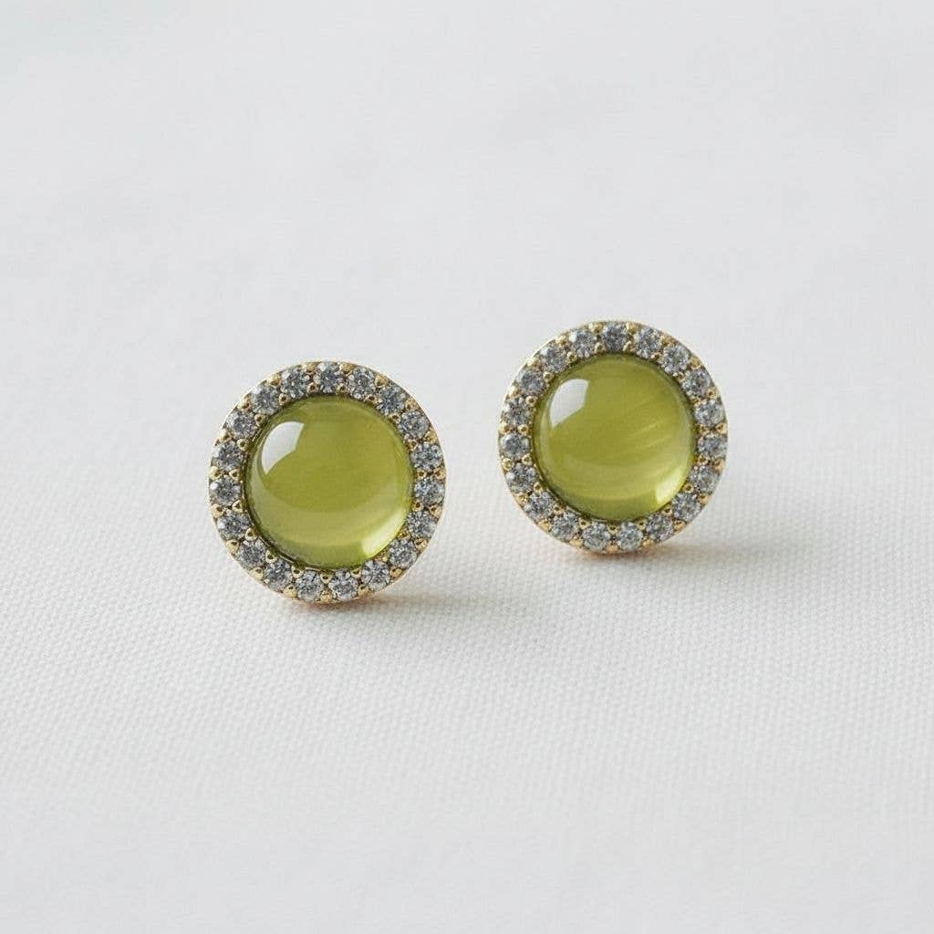 Olive Green Drop Earrings
