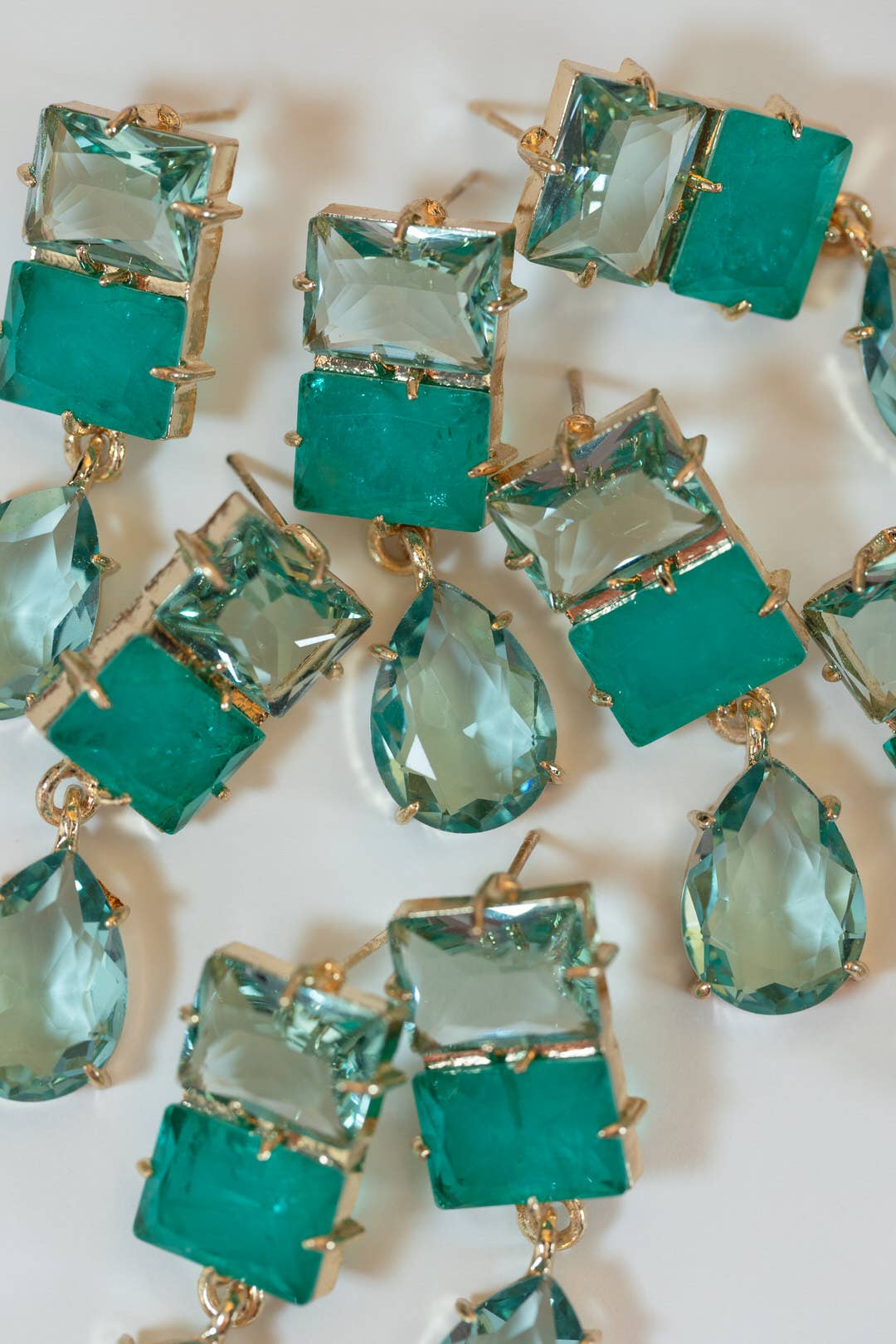 Amalfi Turquoise Ombre Gem Drop Statement Earrings