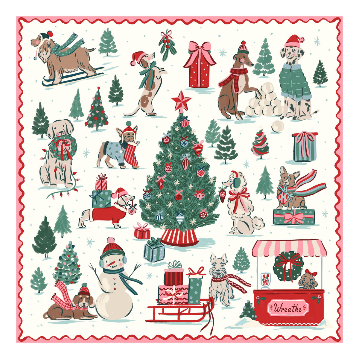 Holiday Pups Christmas Jigsaw Puzzle 400pc