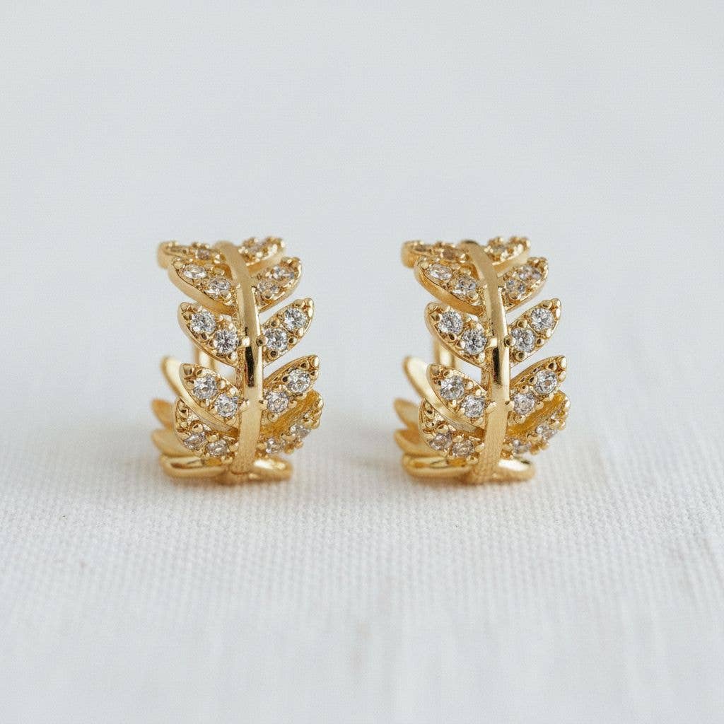 French Leaf Stud Earrings