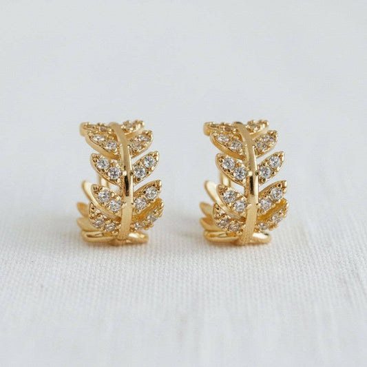 French Leaf Stud Earrings