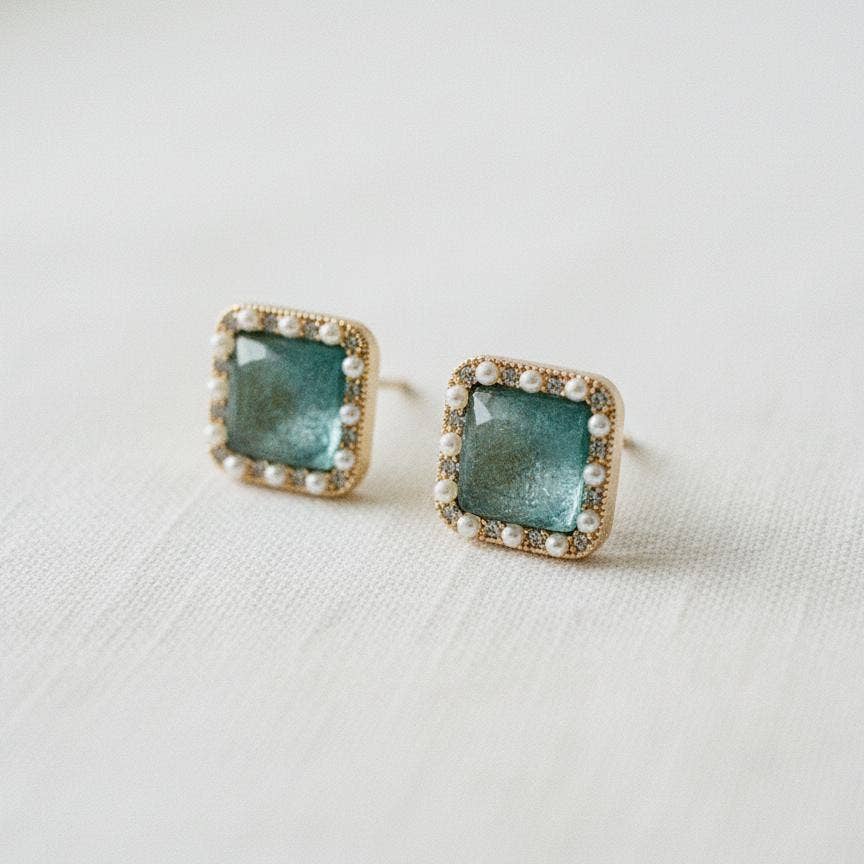 Blue Geometric Earrings