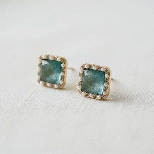 Blue Geometric Earrings