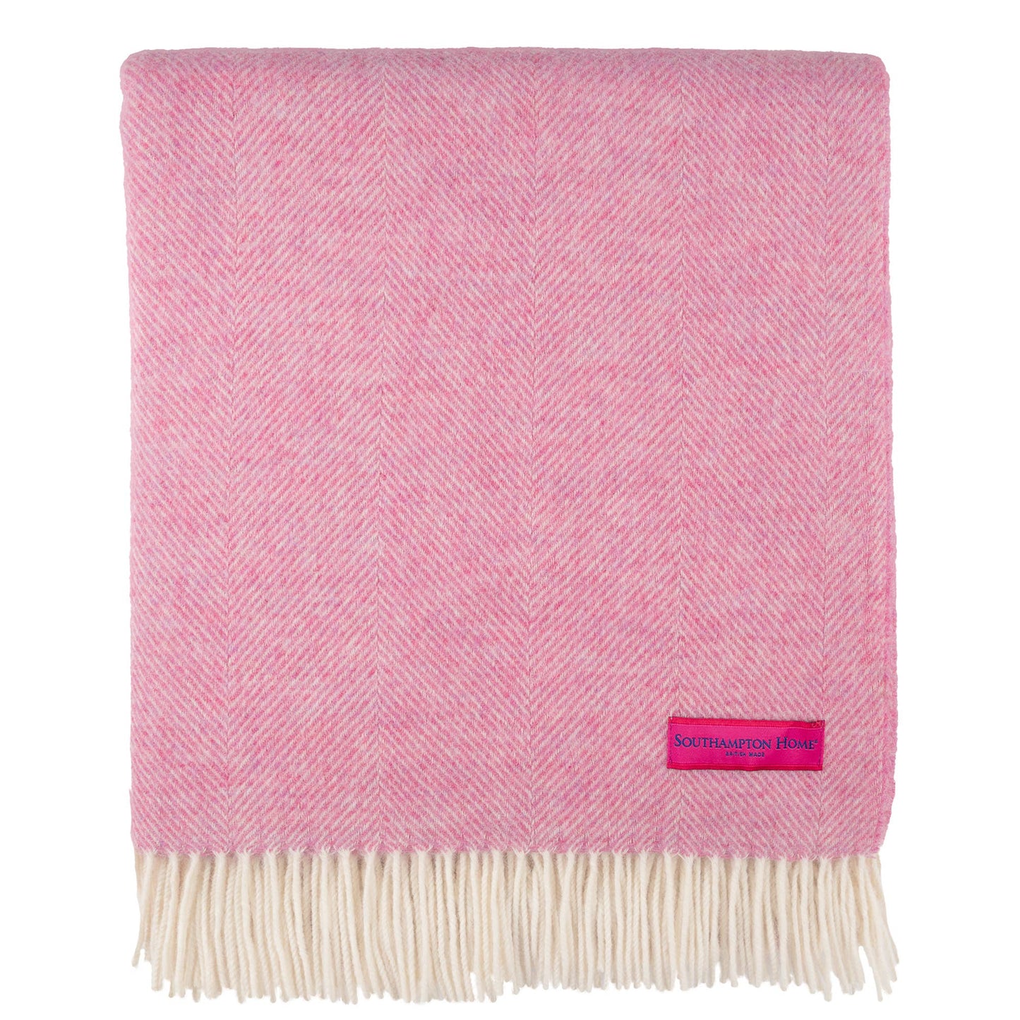 Southampton Home Shetland Herringbone Throw ~ Light Pink ~