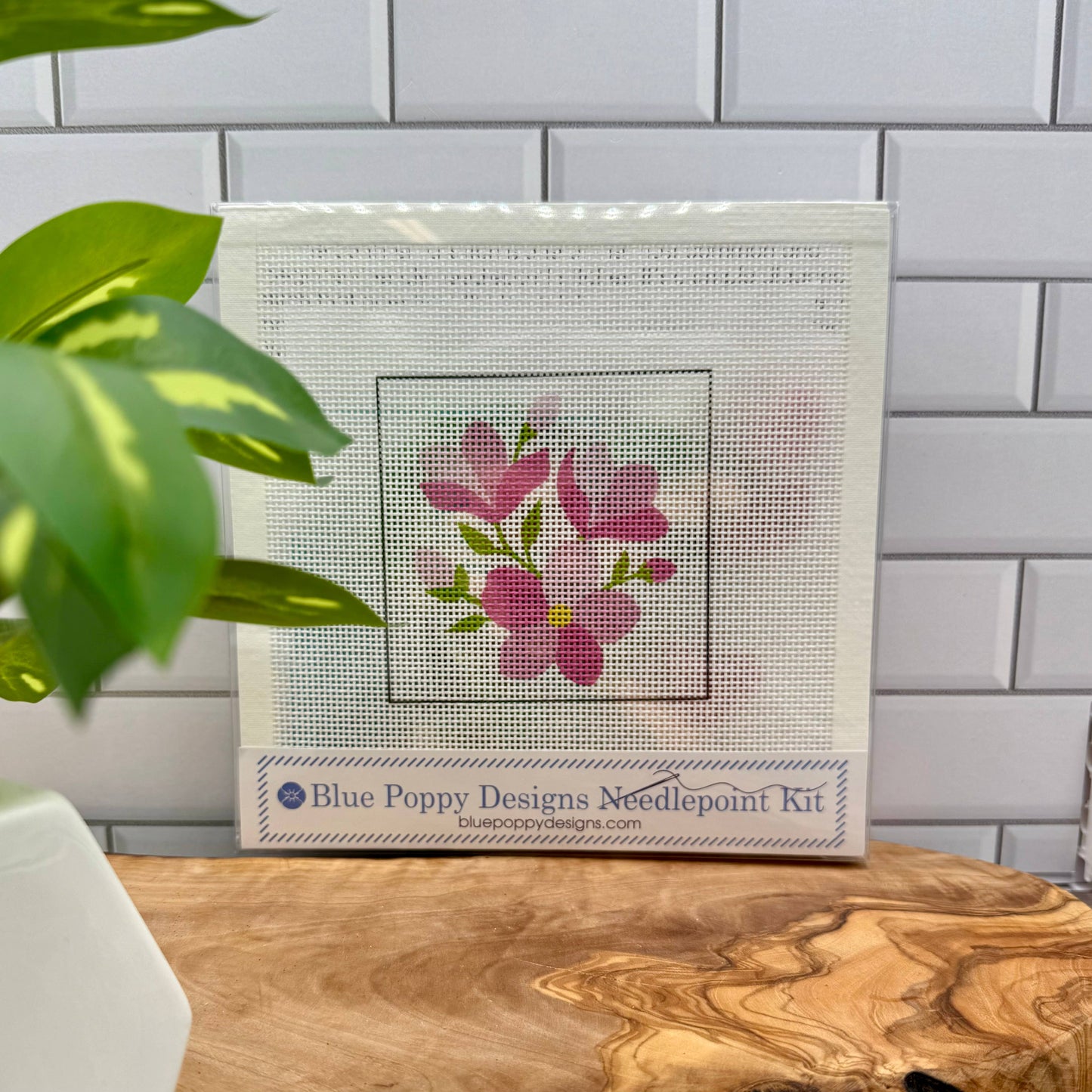 Pink Flowers Needlepoint Kit