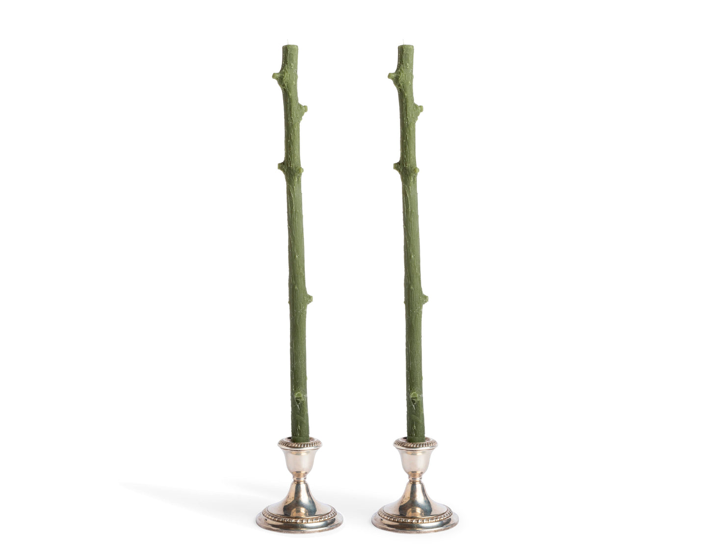 Stick Candles Hemlock / Pair Forest Green