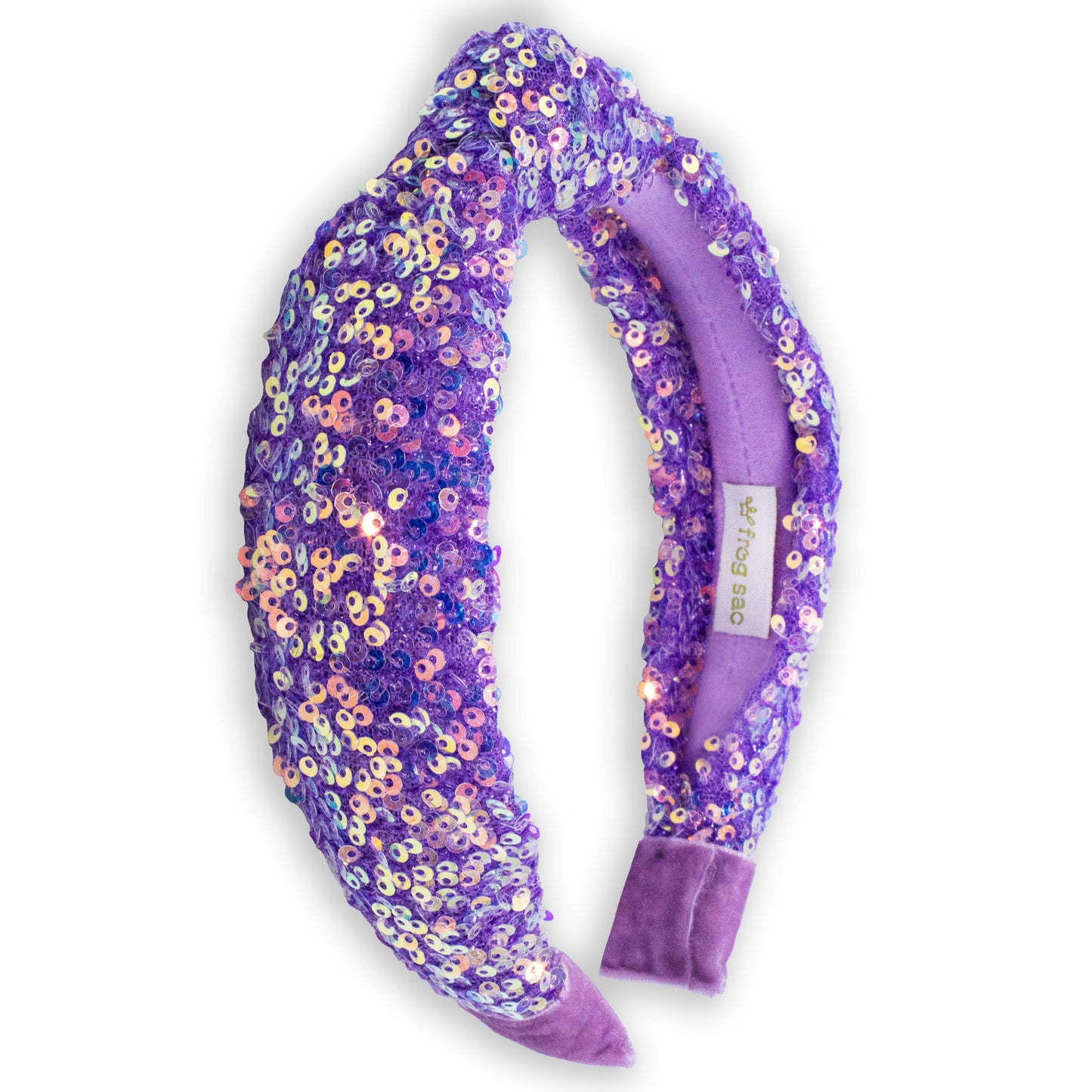 Sequin Knotted Headband Purple