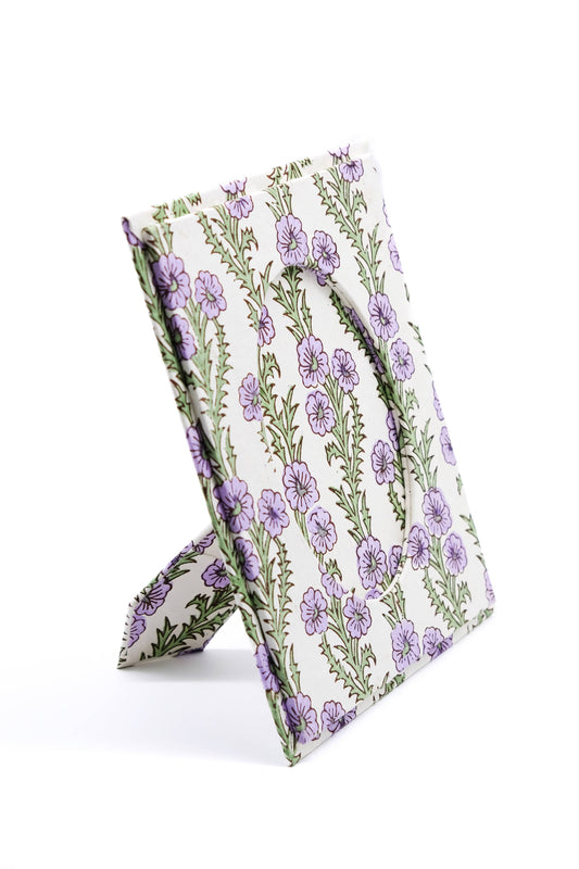 Purple Forget-Me-Not Picture Frame with Oval Opening, 4x6