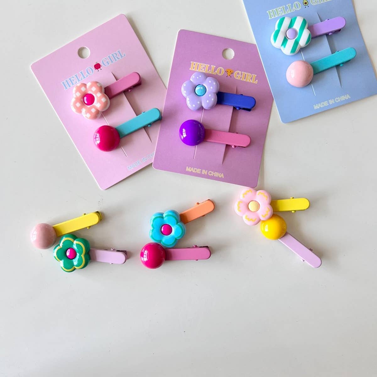 CHILDREN'S FLOWER ROUND BEAD HAIRPIN