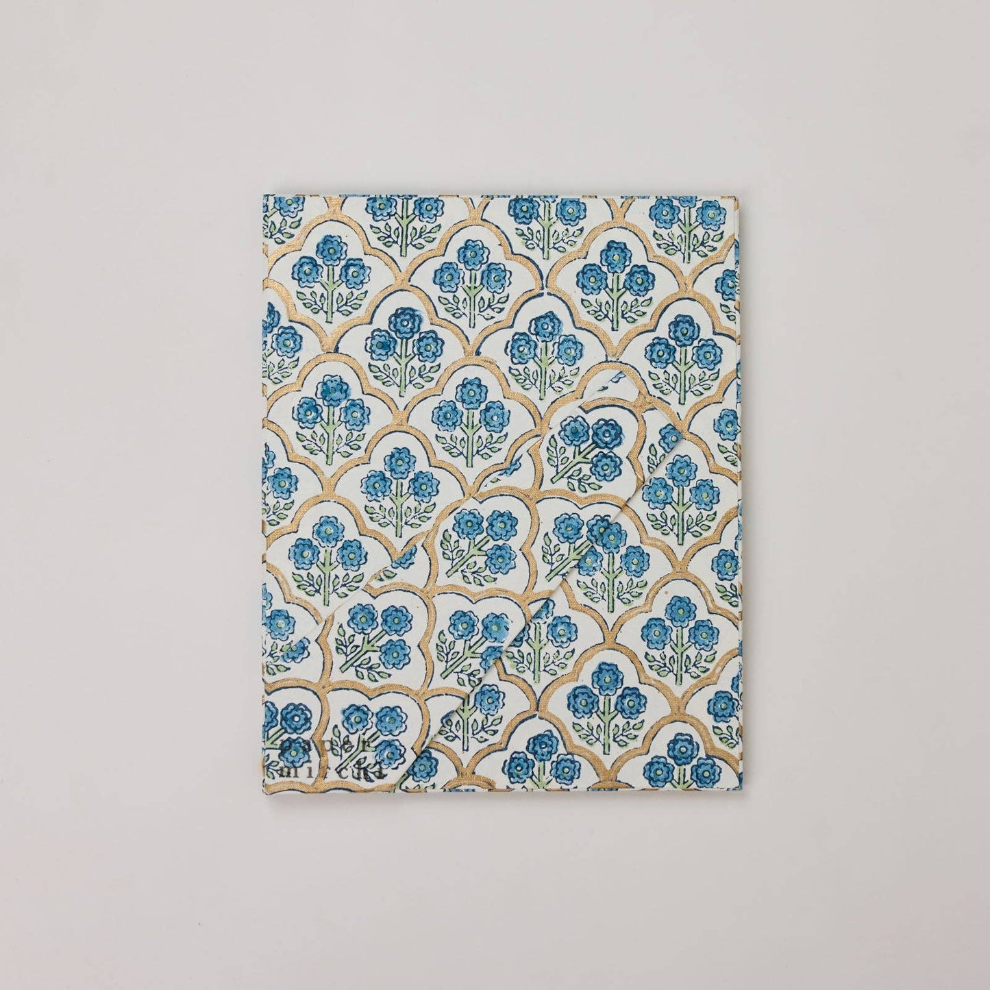 Block Printed Picture Frame (5X7) - Trellis Indigo