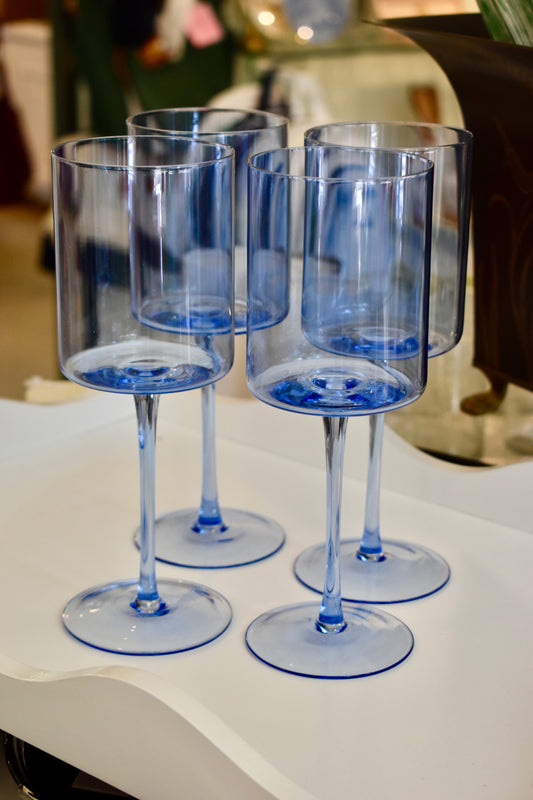 Becca Blue Wine Glass
