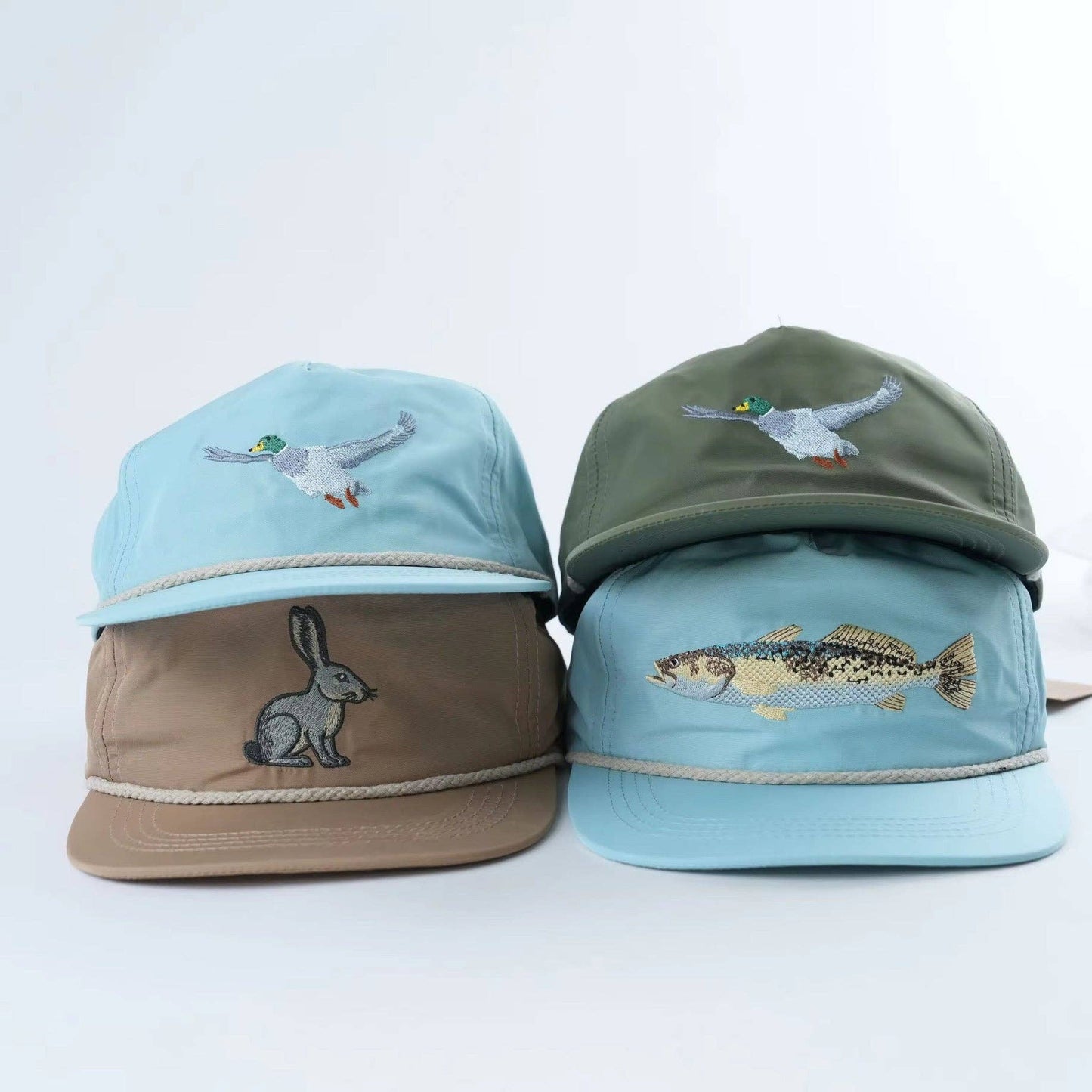 Flying Mallard Duck Hat in Olive Green