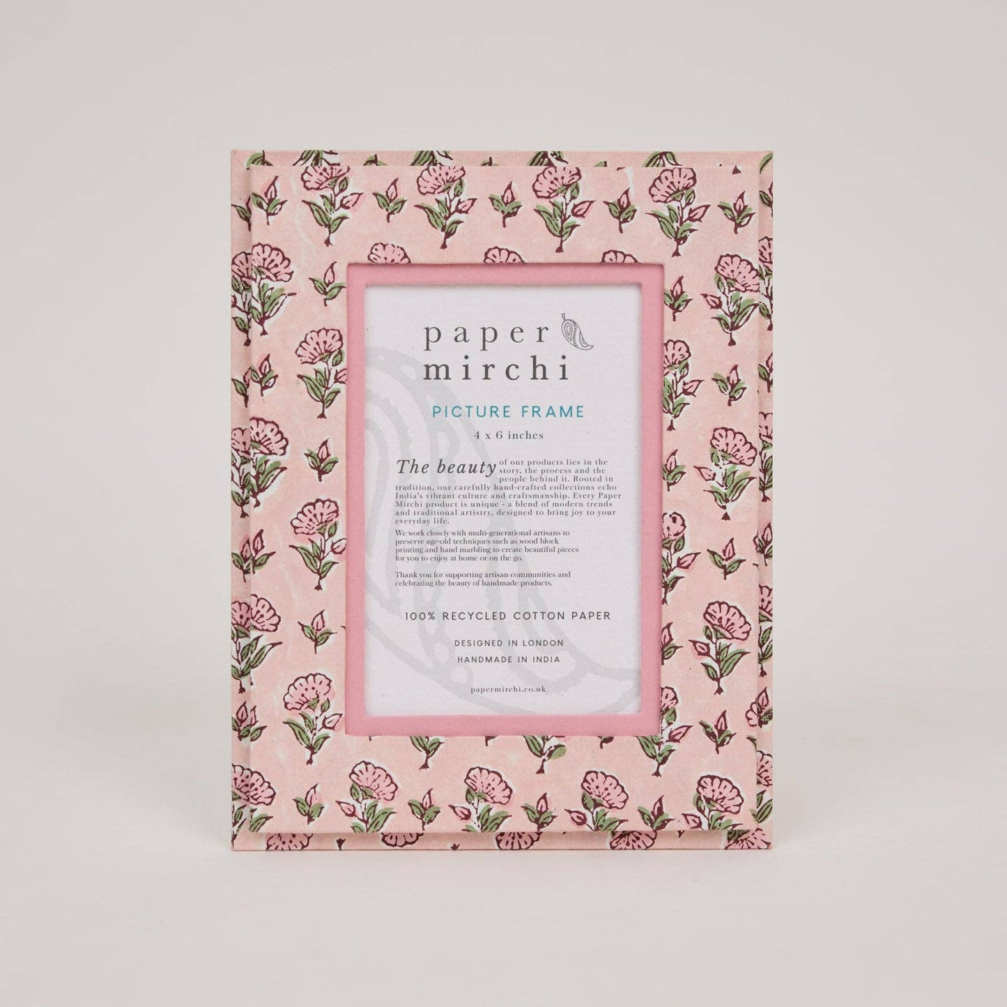 Block Printed Picture Frame (4x6) - Ditsy Floral Blush