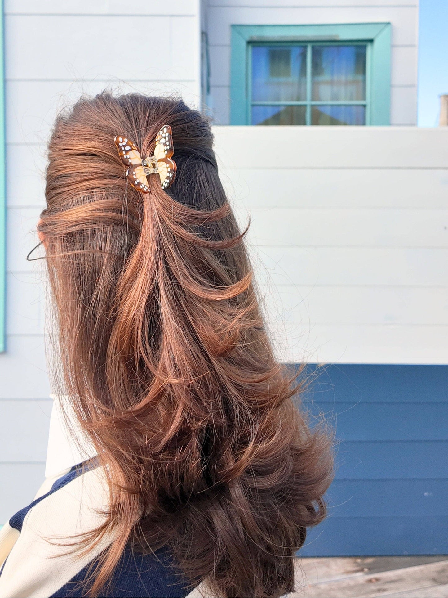 Hand-painted Mini Boho Monarch Claw Hair Clip
