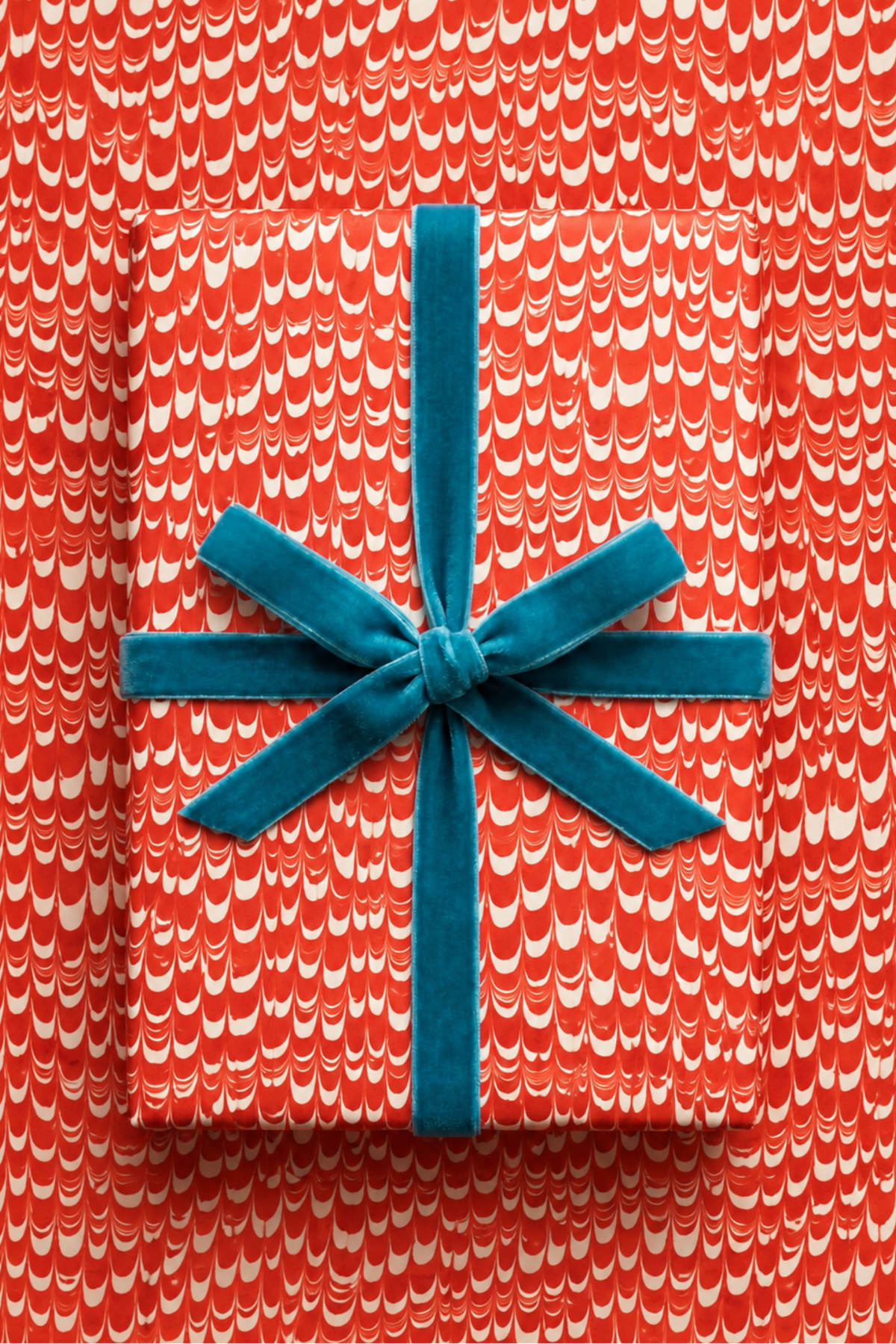 Hand Marbled Candy Cane Swirl Gift Wrapping Paper Sheets