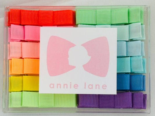 Box of 12 hair bows - solid 2