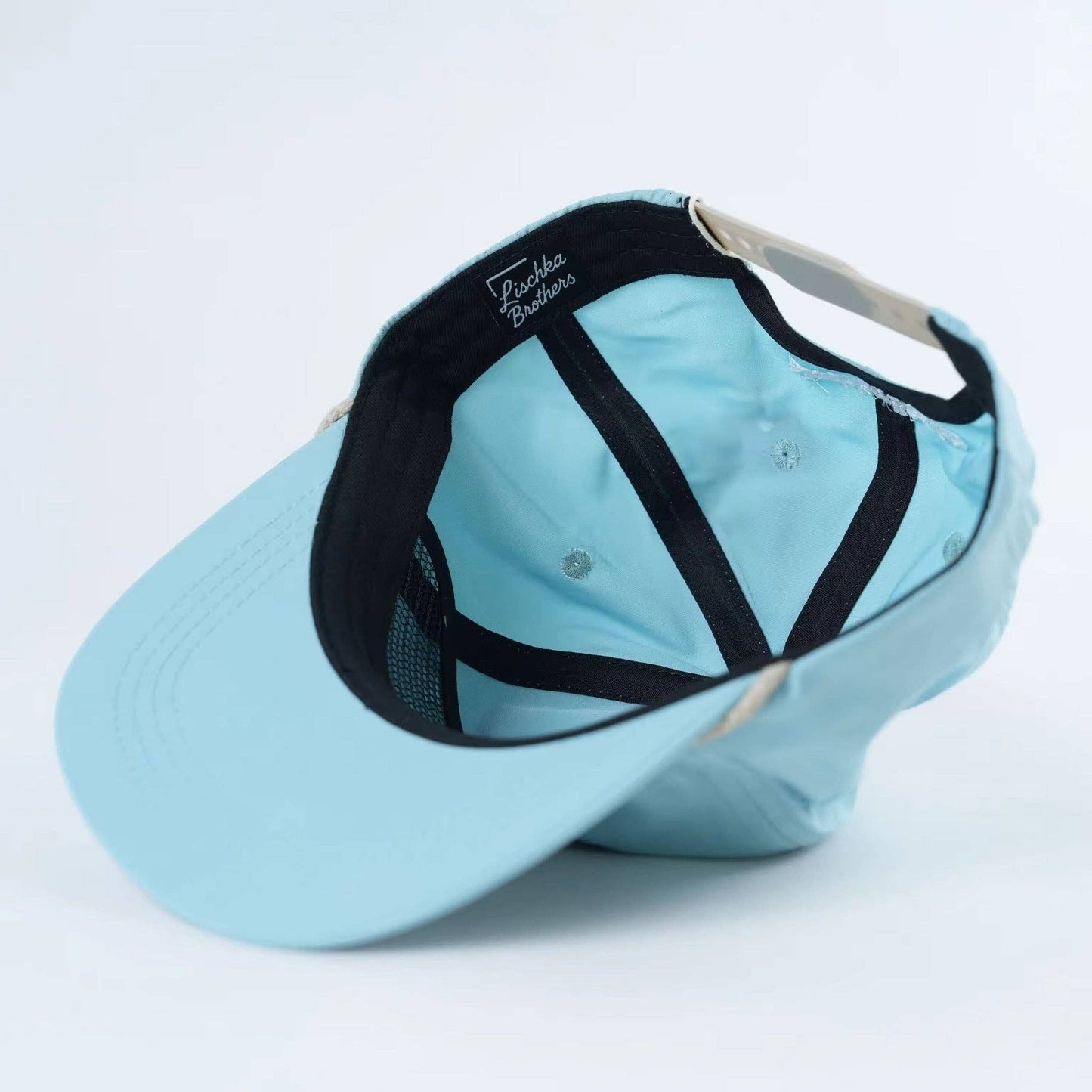 Black Drum Rope Cap, Aqua