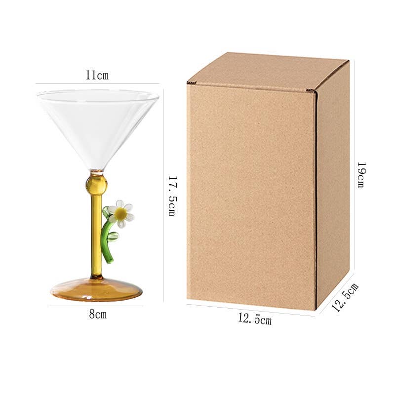 Daisy Stem Cocktail Glass