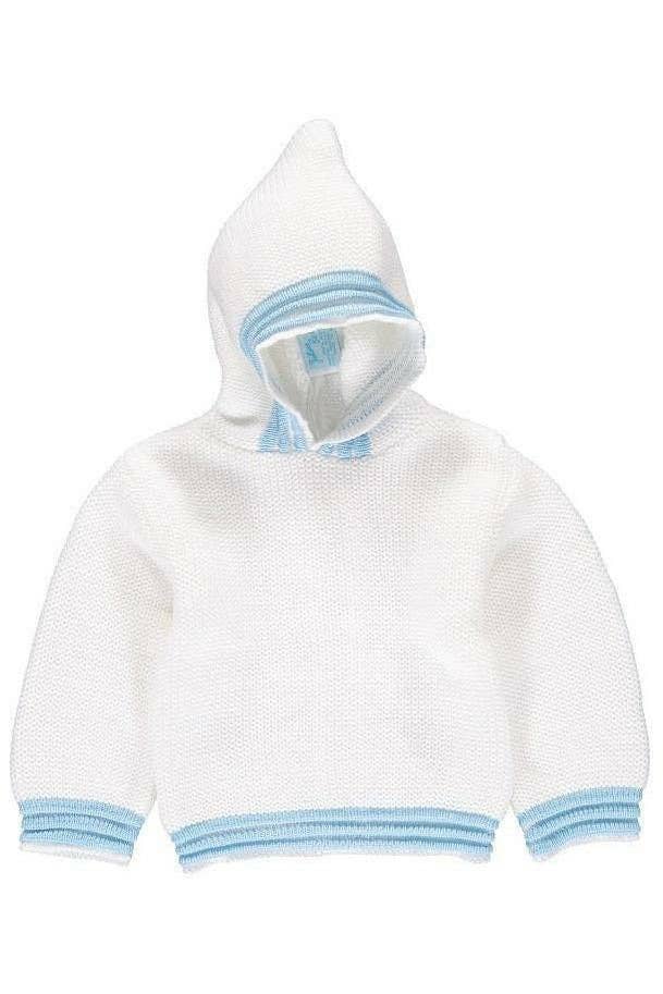 Hooded Zip Back Sweater - Blue