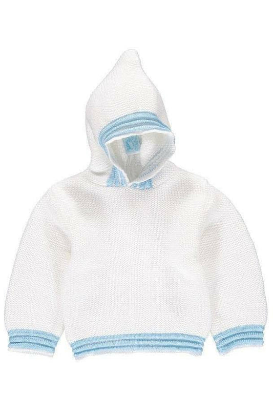 Hooded Zip Back Sweater - Blue