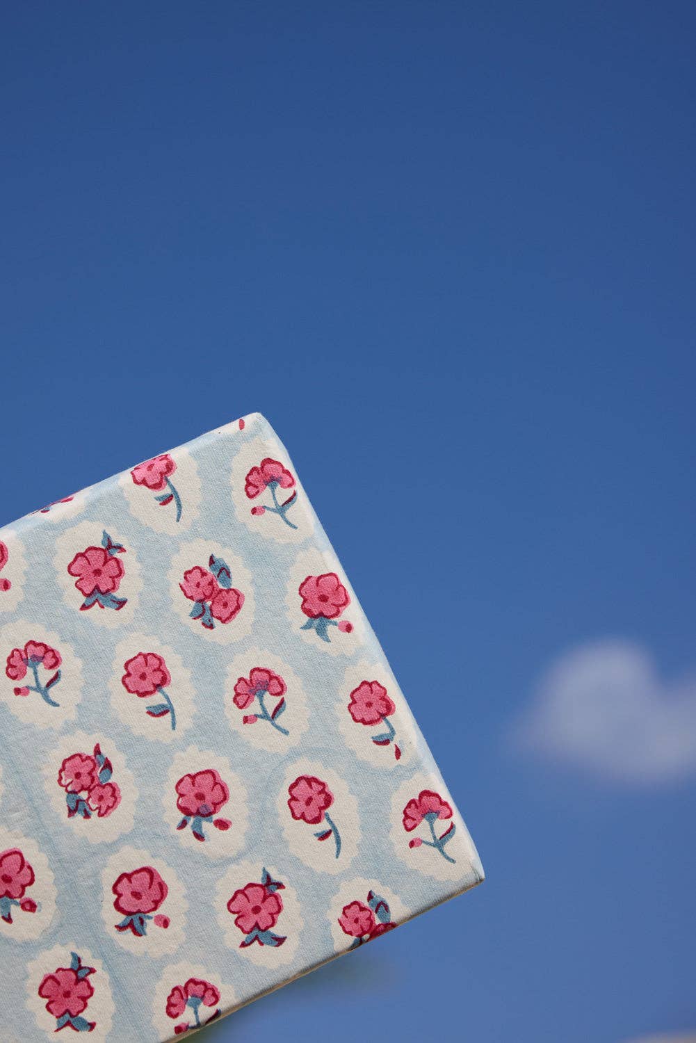 Block Printed Wrapping Paper Sheets - BP Scallop Tiles Pink Sorbet
