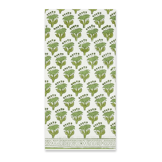 Green Floral Block Print