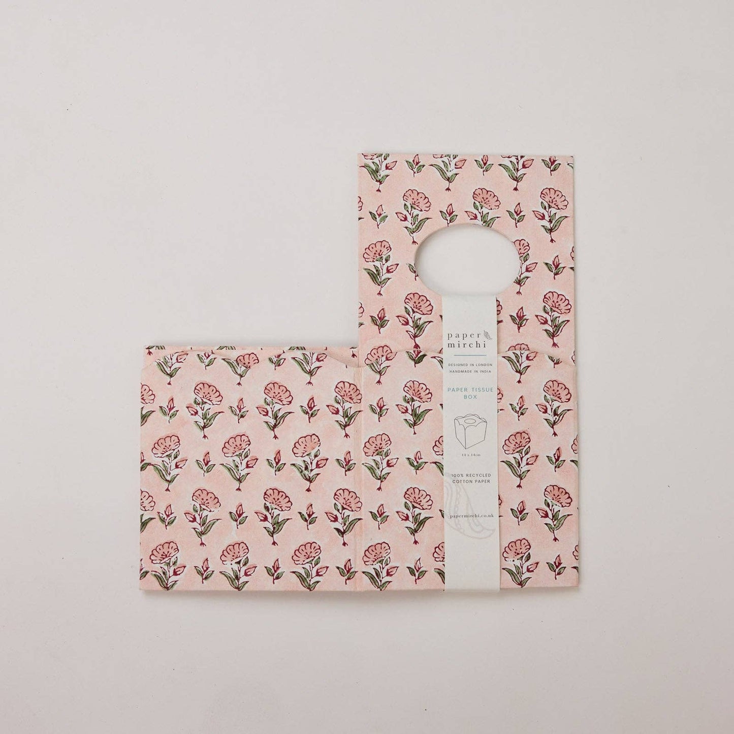 Block Printed Tissue Box - Ditsy Floral Blush