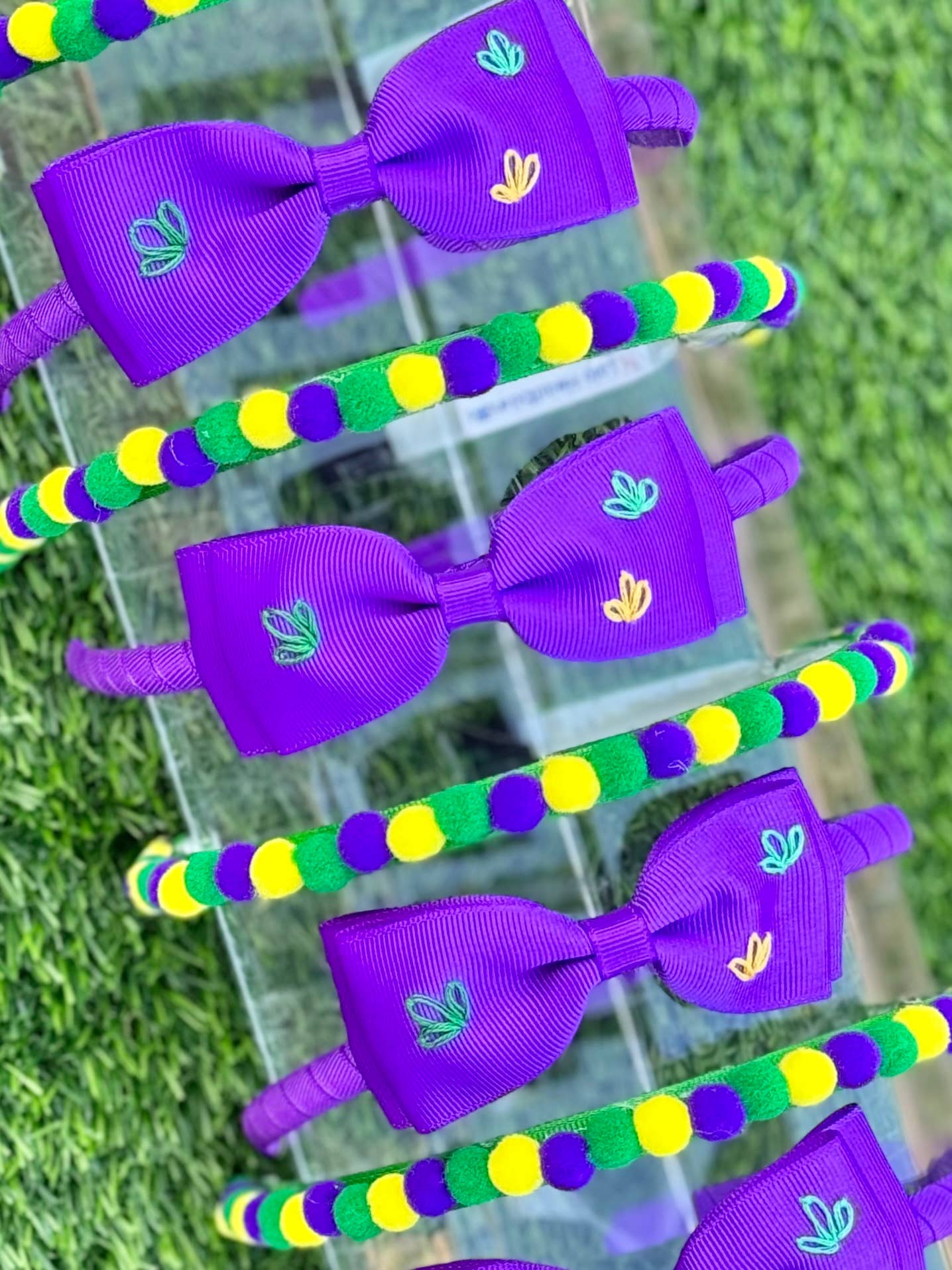 Mardi Gras Pom Pom Headband