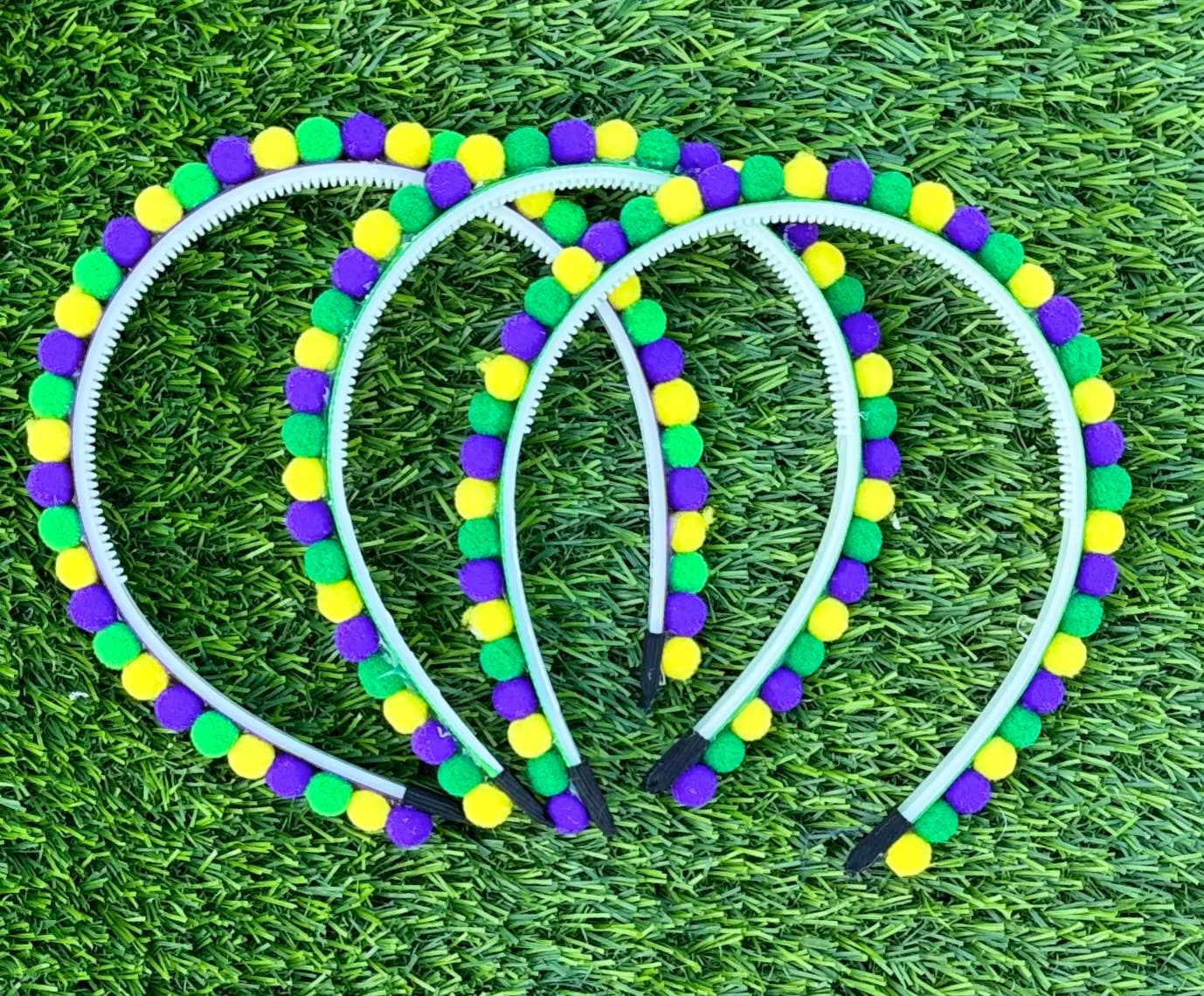 Mardi Gras Pom Pom Headband