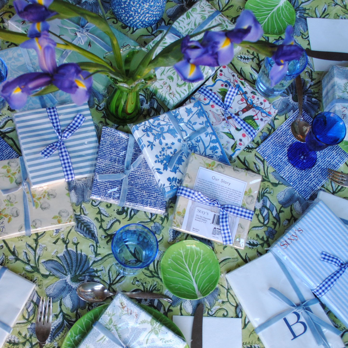 Ginkgo Leaves Block Print Napkins