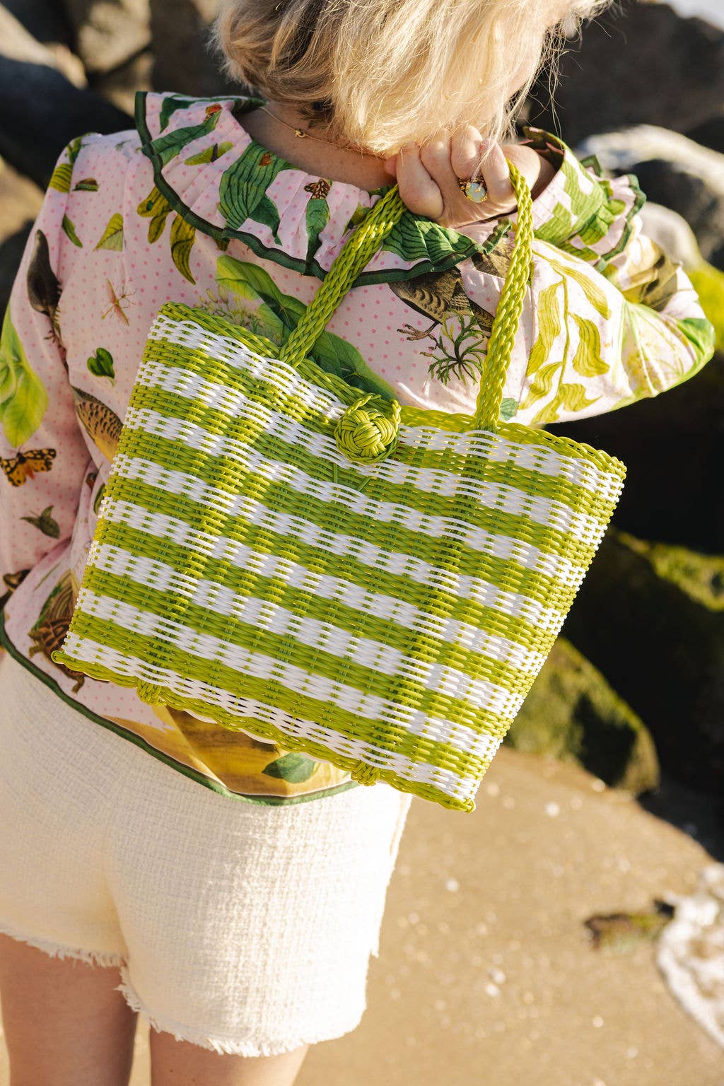 Extra Small | Lined Stripe Pear/White