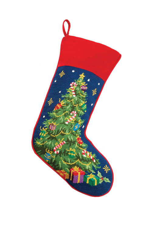 Christmas Tree Needlepoint Stocking
