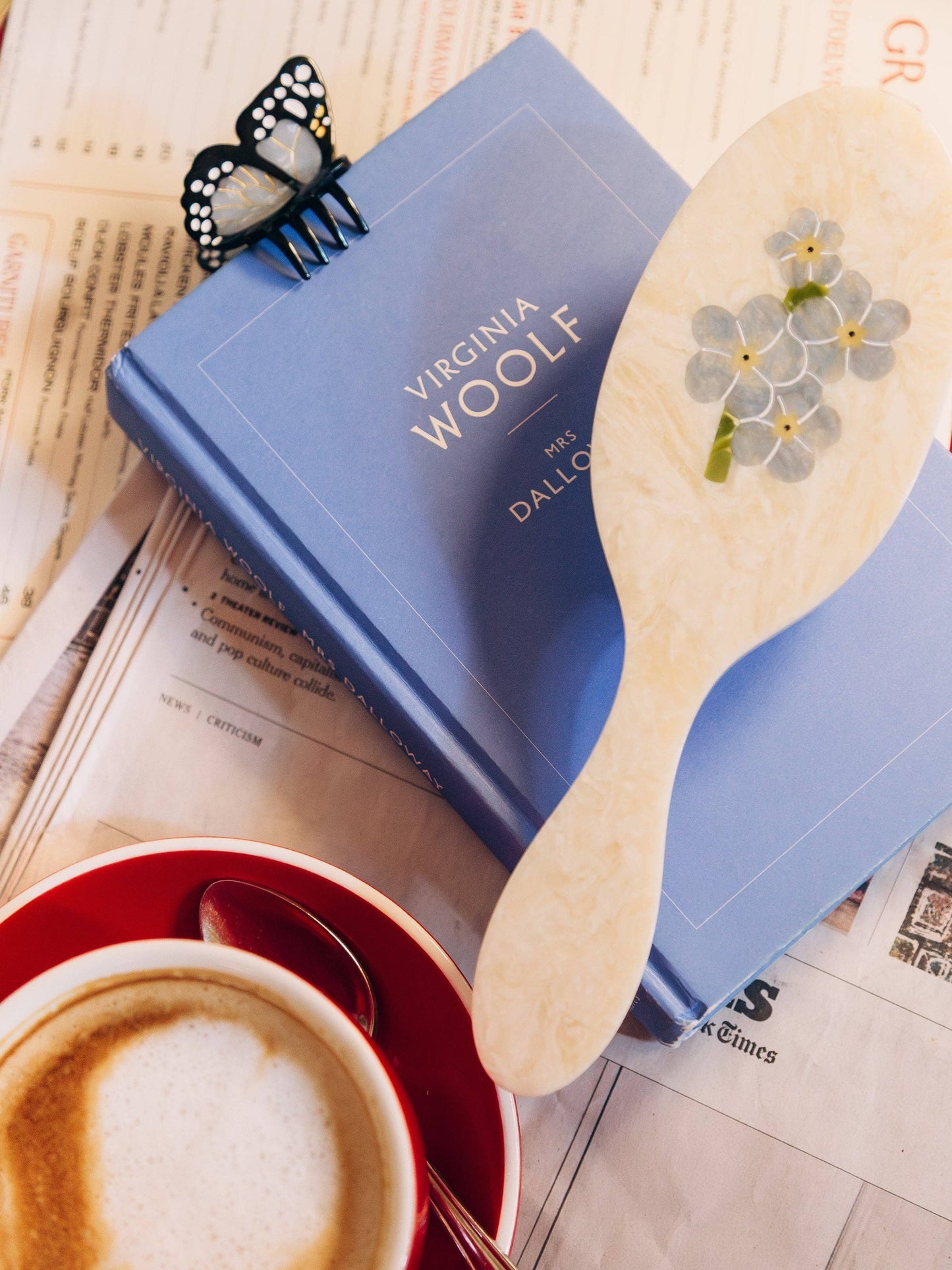 Hand-Painted Forget-Me-Not Amazing Hair Day Brush