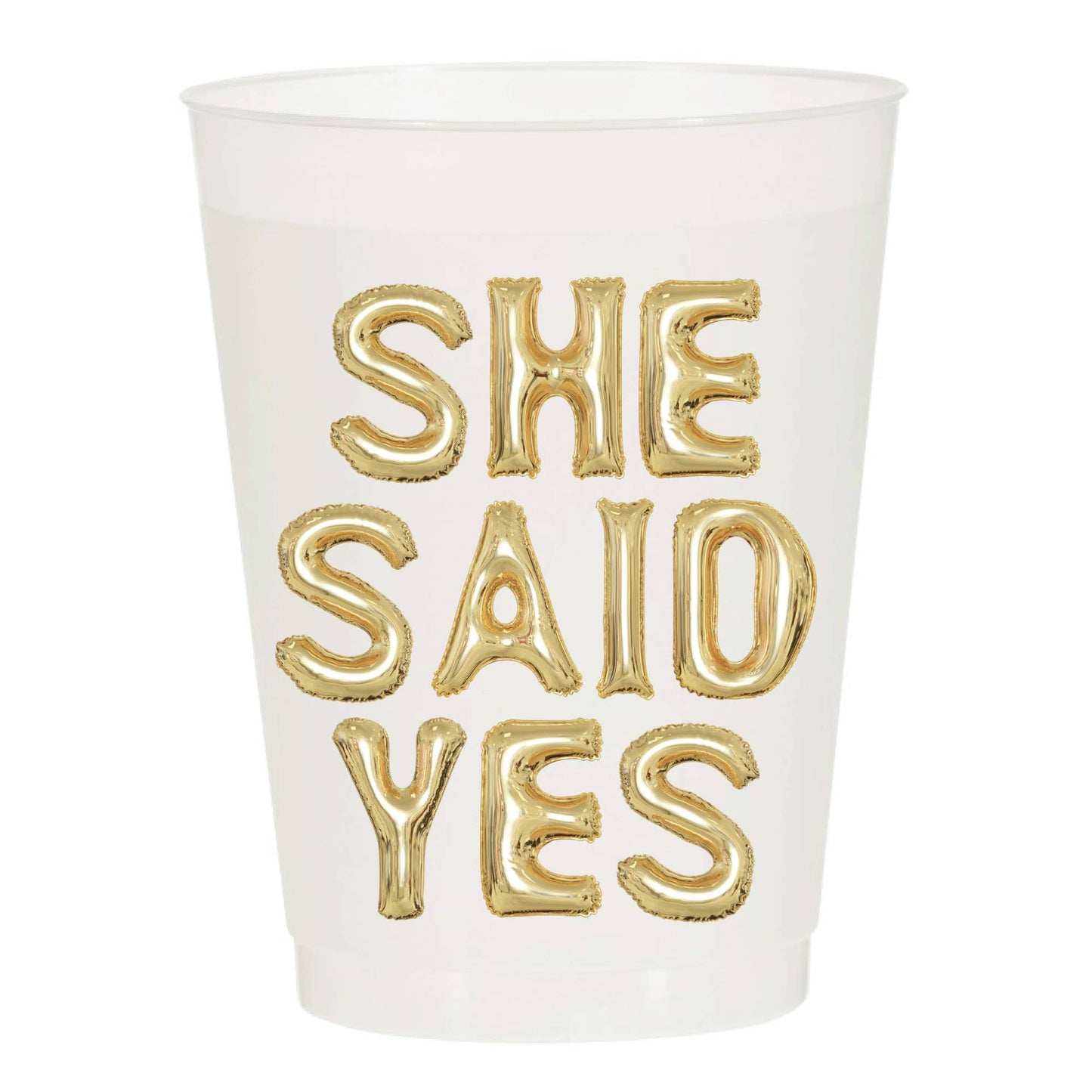 She Said Yes Gold  Frosted Cups