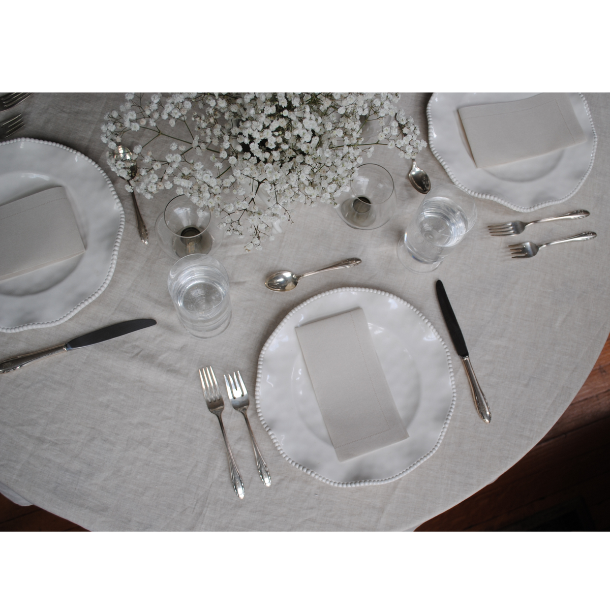Beige Cloth-Feel Paper Guest Napkins