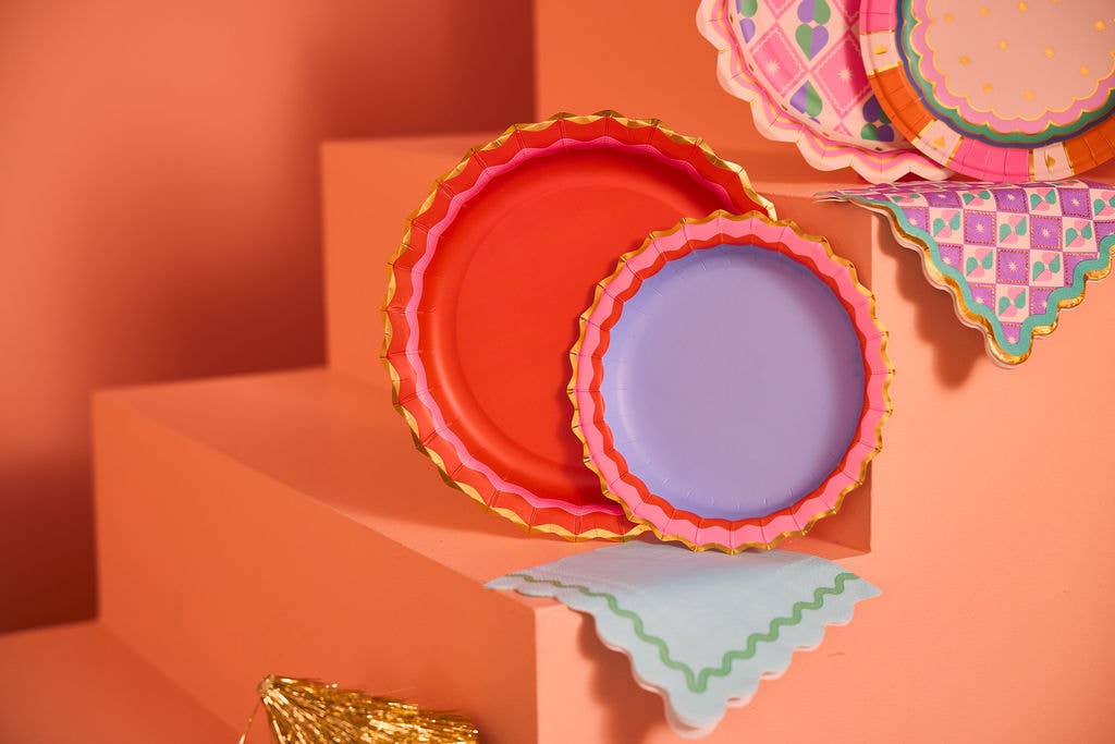 Rainbow Ric Rac Assorted Dinner Plate Set