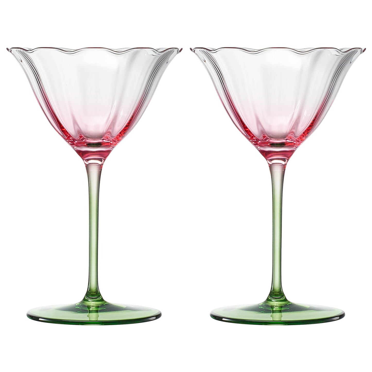 Tulip-Shaped Champagne Coupe Glass | Set of 2 | 6 oz