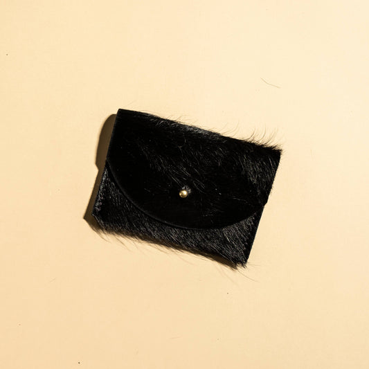 Black Hair on Hide Cardholder Wallet