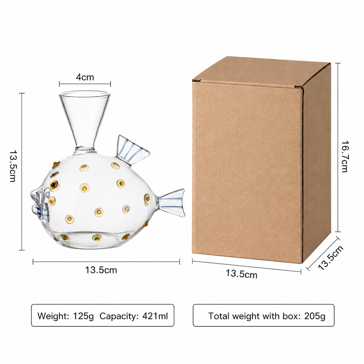 Puffer Fish Glass Vase