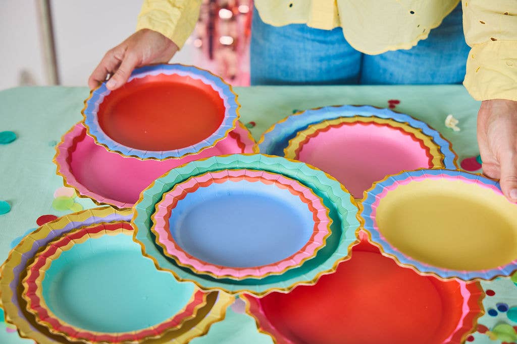 Rainbow Ric Rac Assorted Dinner Plate Set
