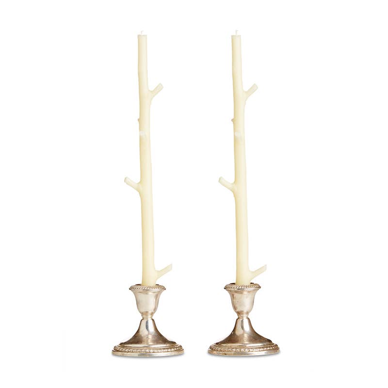 Stick Candles Maple / Pair Forest Green