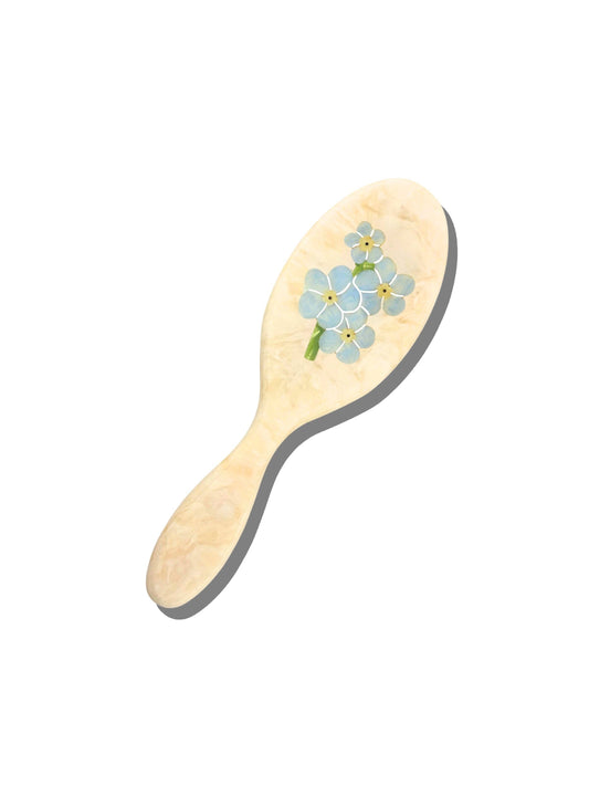 Hand-Painted Forget-Me-Not Amazing Hair Day Brush