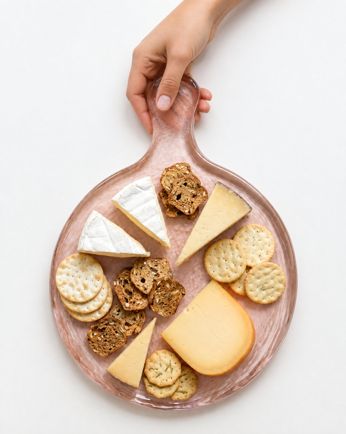 Hammered Glass Round Serving Board