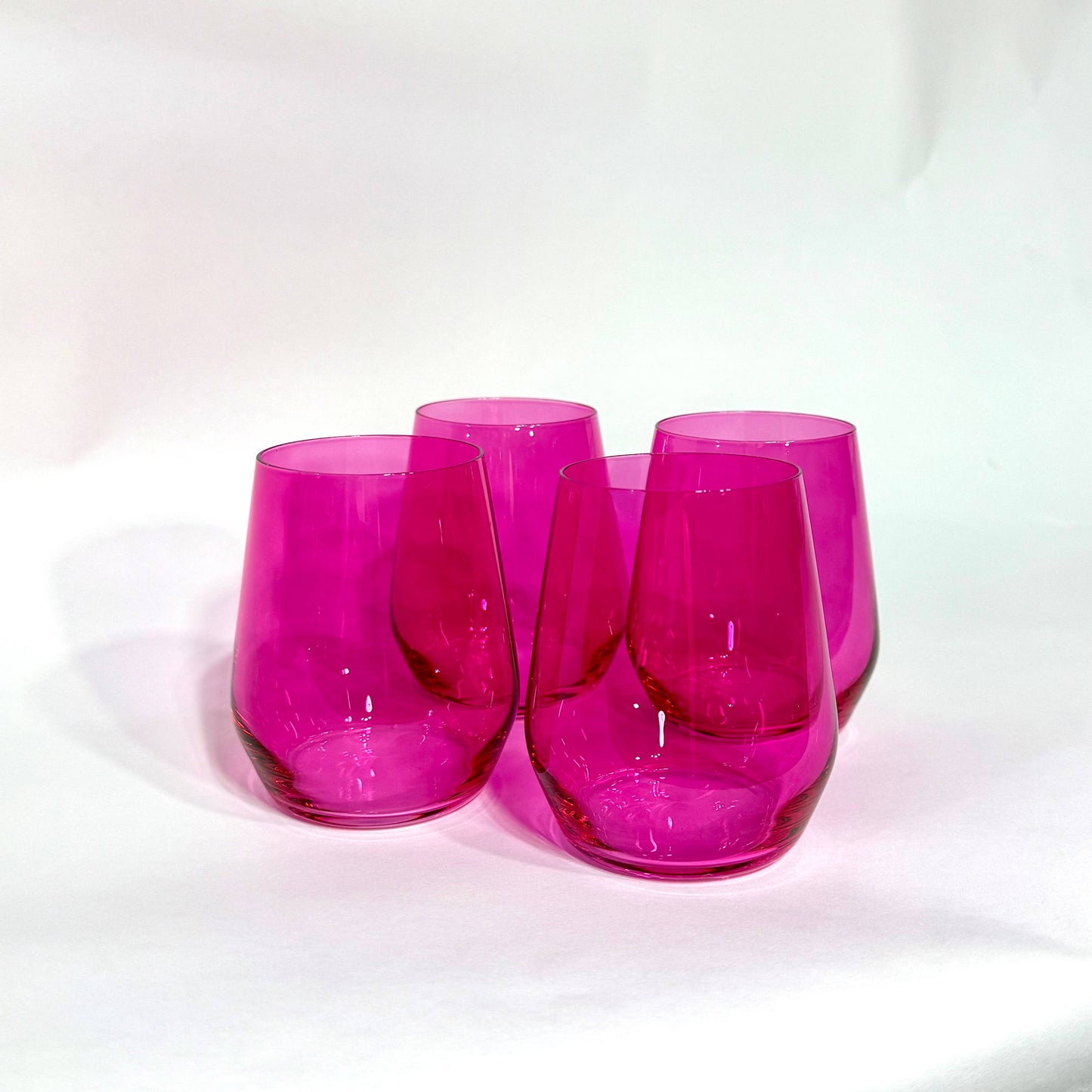 Hot Hot Pink - Stemless Colored Wine Glasses