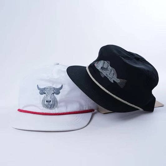 Black Drum Rope Cap, Black
