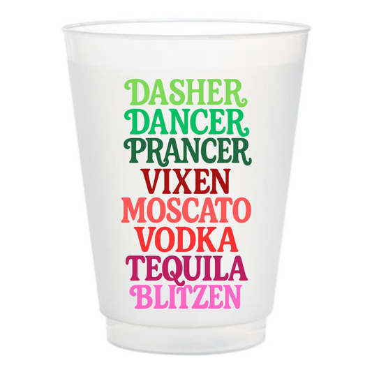 Moscato Vodka Tequila Blitzen Frosted Cups