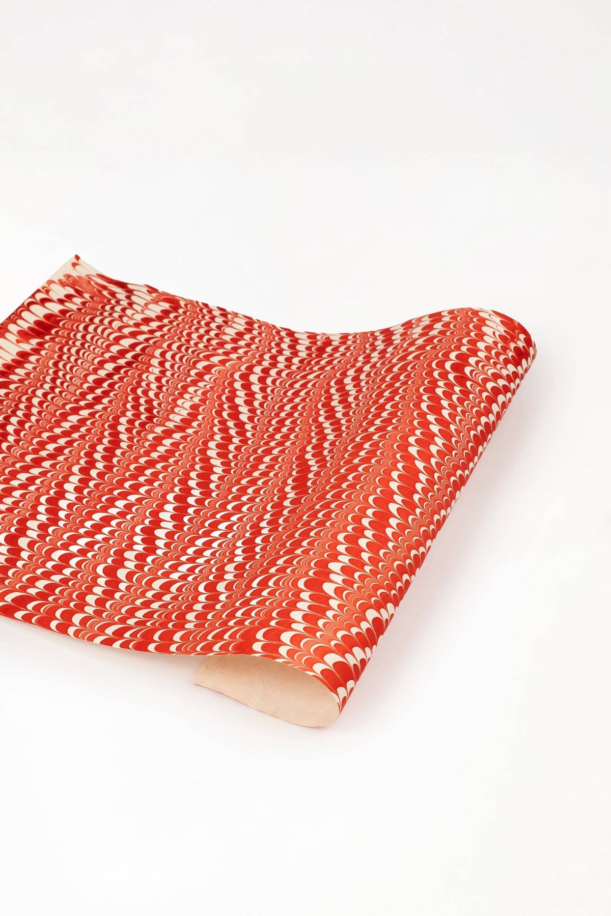 Hand Marbled Candy Cane Swirl Gift Wrapping Paper Sheets
