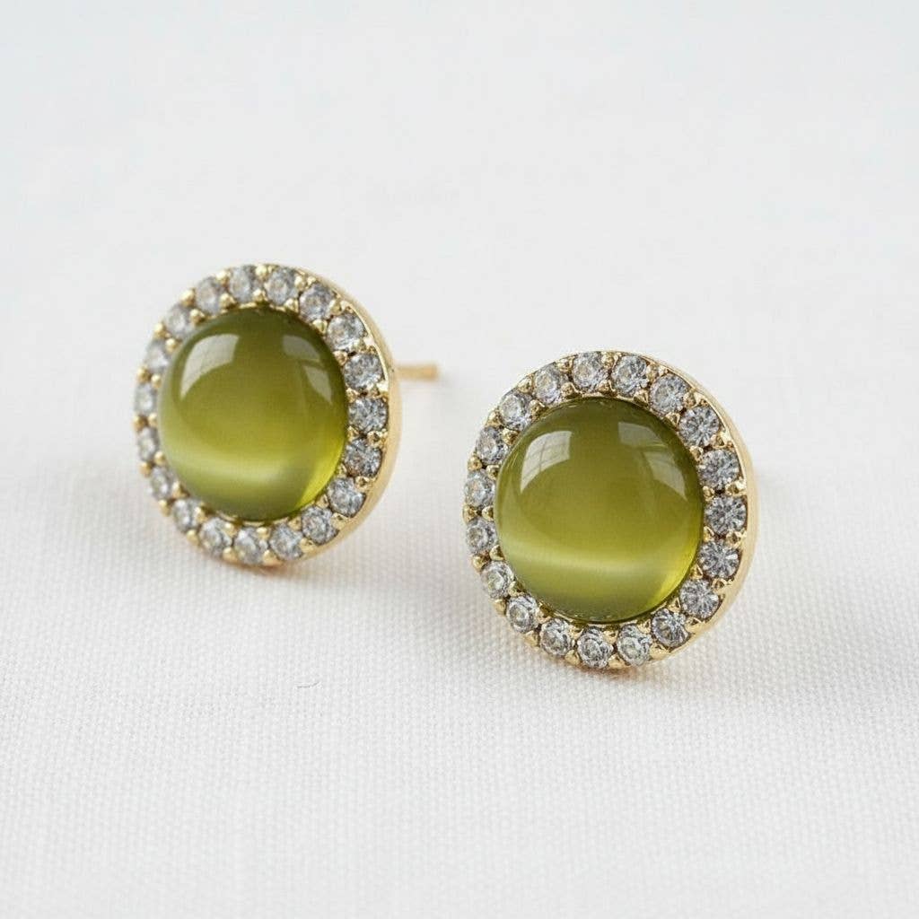 Olive Green Drop Earrings