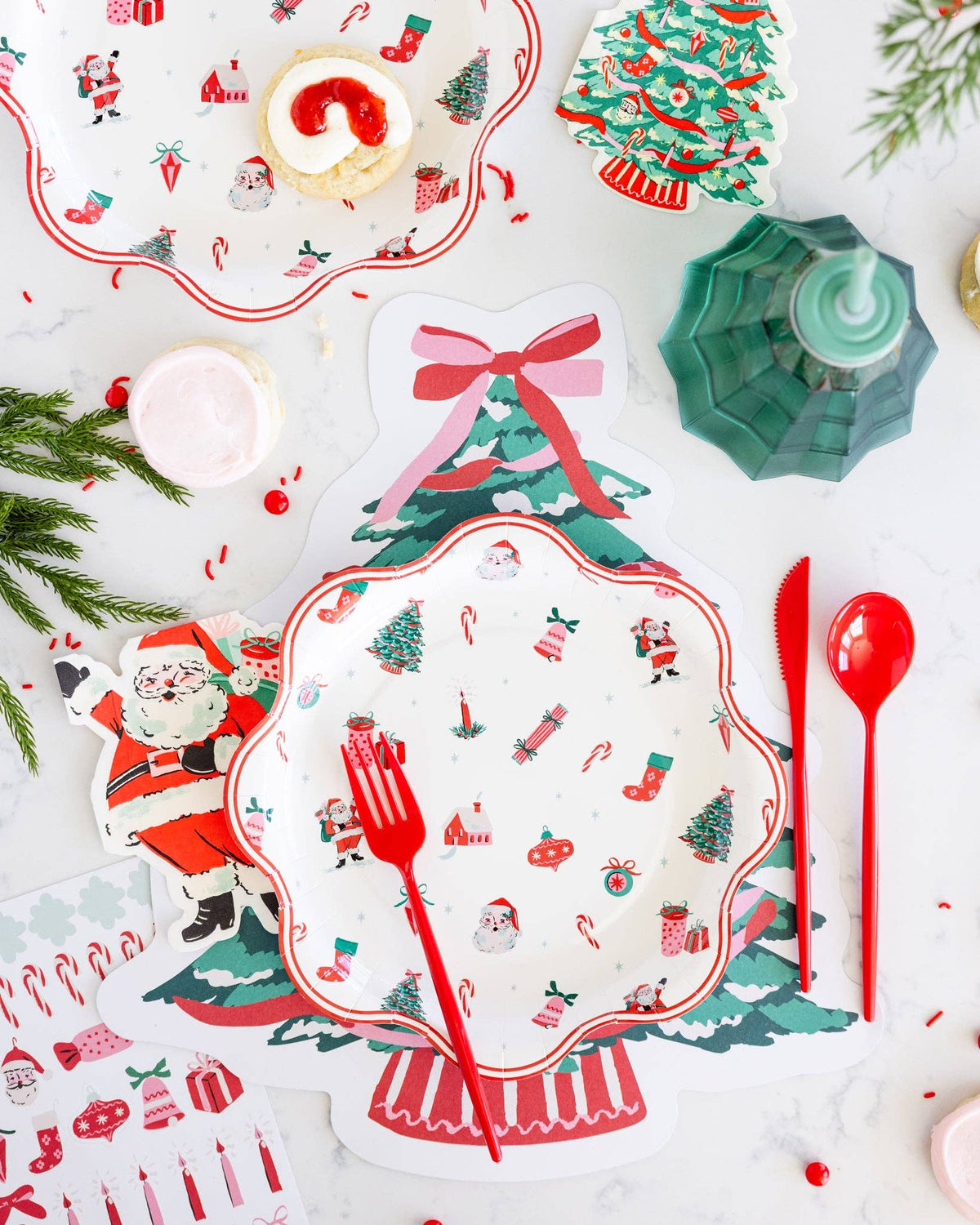 Vintage Santa Shaped Paper Napkins